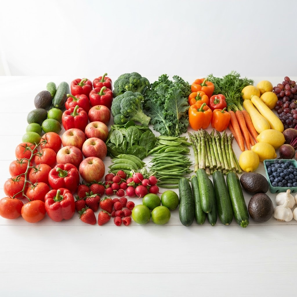 Frutas y verduras frescas y naturales